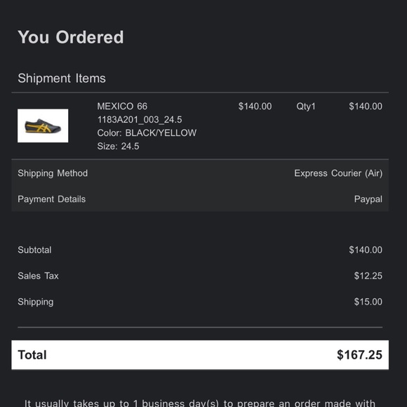 NWT Onitsuka Tiger Mexico 66 black yellow men’s 6 / women’s 7.5 - Picture 5 of 5